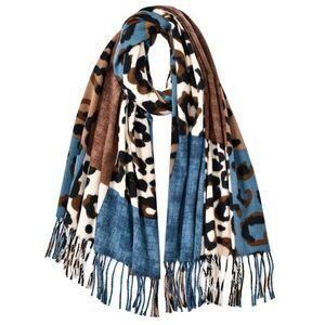 3541 Cotton Scarf For Women Leopard Printed Shawl Fall Winter Thick Fashion
